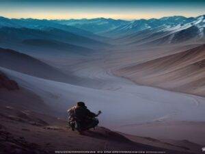 Create a cinematic, ultra-realistic featured image for a professional blog article. TOPIC: history of ladakh BLOG TITLE: The High-Altitude History of Ladakh: From Silk Road Hub to Border Frontier VISU
