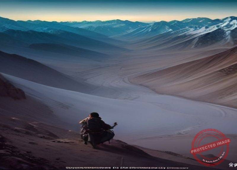 Create a cinematic, ultra-realistic featured image for a professional blog article. TOPIC: history of ladakh BLOG TITLE: The High-Altitude History of Ladakh: From Silk Road Hub to Border Frontier VISU
